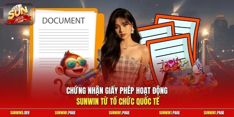 Chứng nhận giấy phép hoạt động Sunwin từ tổ chức quốc tế